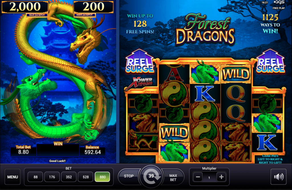 River Dragons slot machine taller reels